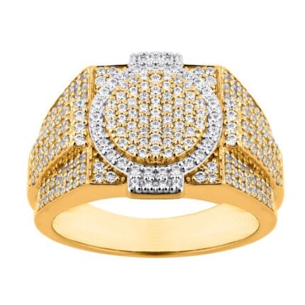 10 Karat Two-Tone Gold 1.45 Carat Diamonds Designer Men's Ring-0329269-TT
