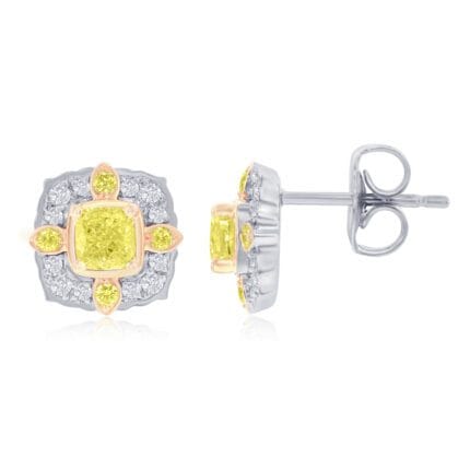Le Vian� Earrings featuring 1/2 cts. Sunny Yellow Diamonds�, 1/8 cts. Vanilla Diamonds� set in 14K Two Tone Gold