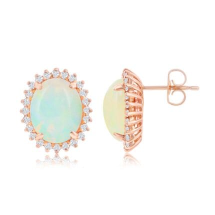 Le Vian� Earrings featuring 2 3/8 cts. Neopolitan Opal�, 1/3 cts. Vanilla Diamonds� set in 14K Strawberry Gold�