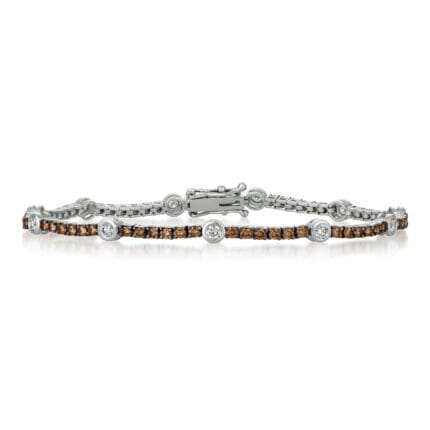 Le Vian Chocolatier� Bracelet featuring 1/2 cts. Vanilla Diamonds�, 1  1/2 cts. Chocolate Diamonds� set in 14K Vanilla Gold�