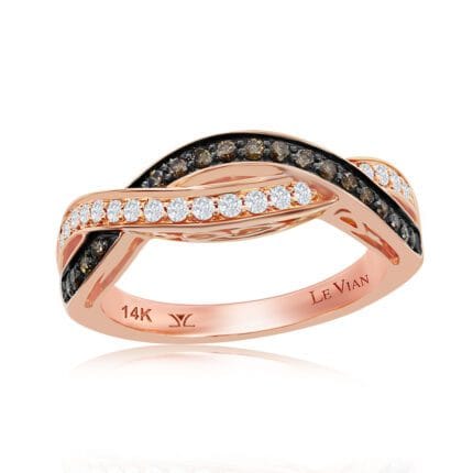 Le Vian Chocolatier� Ring featuring 1/5 cts. Chocolate Diamonds�, 1/5 cts. Vanilla Diamonds� set in 14K Strawberry Gold�
