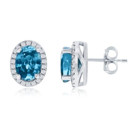 Le Vian� Earrings featuring 2 1/2 cts. Blueberry Zircon�, 1/6 cts. Vanilla Diamonds� set in 14K Vanilla Gold�