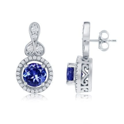 Le Vian� Earrings featuring 7/8 cts. Blueberry Tanzanite�, 1/5 cts. Vanilla Diamonds� set in 14K Vanilla Gold�