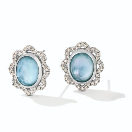 Le Vian Creme Brulee� Earrings featuring 5  5/8 cts. Blue Topaz, White Sapphirehell, 3/8 cts. Nude Diamonds set in 14K Vanilla Gold�