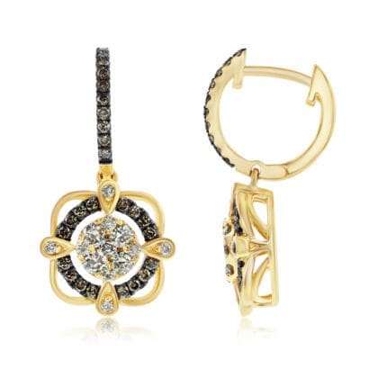 Le Vian� Earrings featuring 1/2 cts. Nude Diamonds�, 3/8 cts. Chocolate Diamonds� set in 14K Honey Gold�
