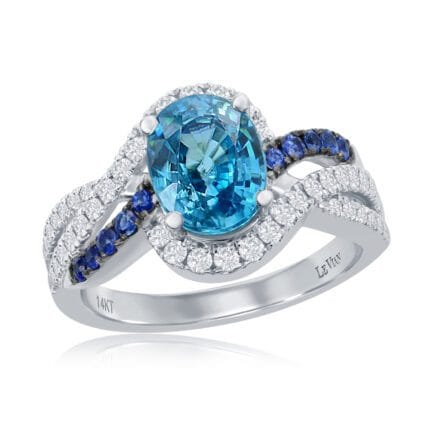 Le Vian Chocolatier� Ring featuring 2 1/2 cts. Blueberry Zircon�, 1/5 cts. Blueberry Sapphire�, Chocolate Diamonds�, 3/8 cts. Vanilla Diamonds� set in 14K Vanilla Gold�