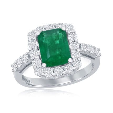 Le Vian Couture� Ring featuring 2 cts. Costa Smeralda Emeralds�, 7/8 cts. Vanilla Diamonds� set in P95
