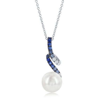 Le Vian Ombre Pendant featuring 1/3 cts. Denim Ombr�, 1/8 cts. White Sapphire, Vanilla Pearls�,  set in 14K Vanilla Gold�